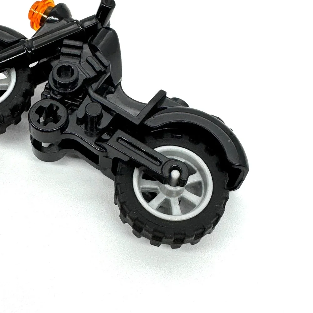 Lego Black Motorcycle Minifigure Scale Vehicle Black Chassis Vintage Town City